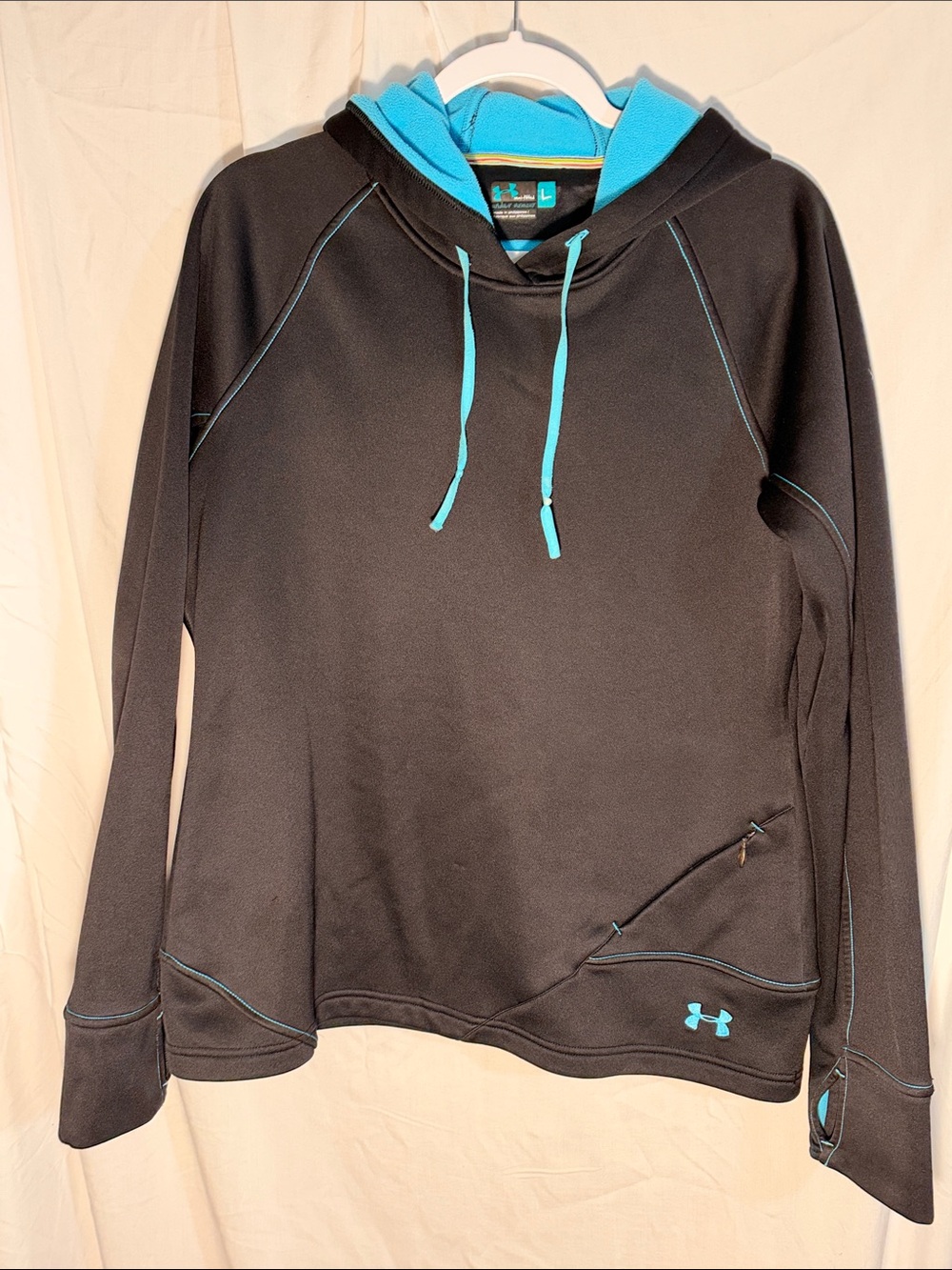 Under Armour Black Hoodie with Teal Accents